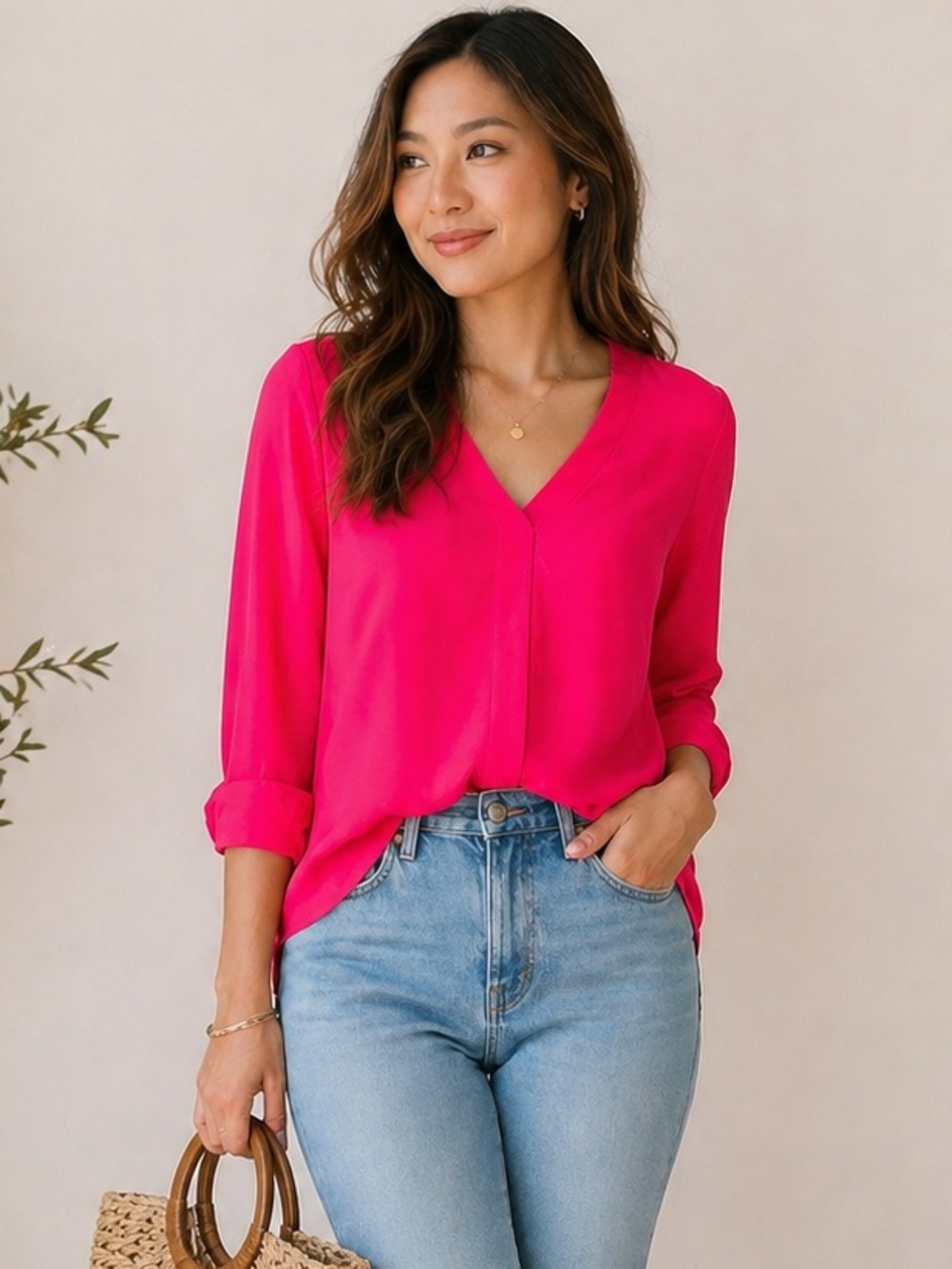 Banana Republic Petite Bright Pink Blouse – XS (NWT)